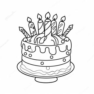 Kleurvolle Verjaardagkoek Inkleurblad 13412-2928