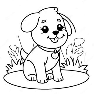 Schattige Puppy Barbie Hond Wat Speel Inkleurblad 134390-66467