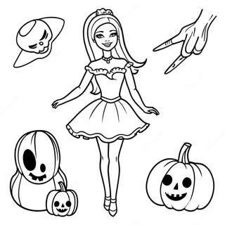 Halloween Barbie Inkleurbladsye