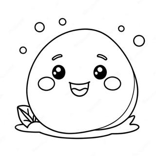 Gelukkige Mochi Met Glimlagende Gesig Inkleurblad 134855 66829