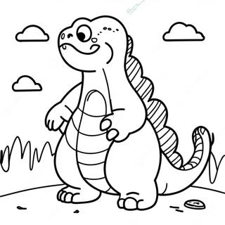 Oulike Onder Ons Godzilla Inkleurblad 135213-67108