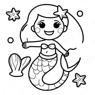 Gelukkige Meermin Met Skulpies Inkleurblad 135494-67335