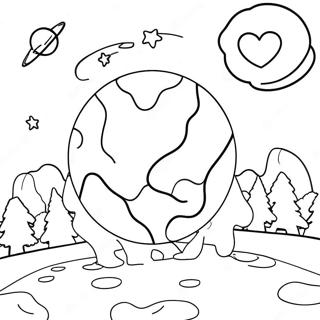 Dromerige Aarde Na Luna Toneel Inkleurblad 135521-67357