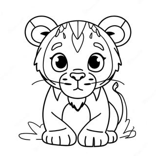 Schattige Saber Tande Tier Welpie Inkleurblad 135625-67439