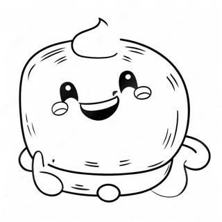 Gelukkige Marshmallow Met N Glimlagende Gesig Inkleurblad 135752-67536