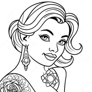 Tattoo Pin Up Meisie Inkleurblad 135801-67561