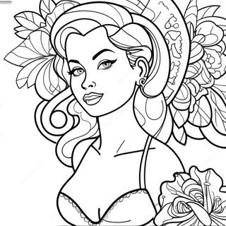 Tattoo Pin Up Meisie Inkleurblad 135801-67562