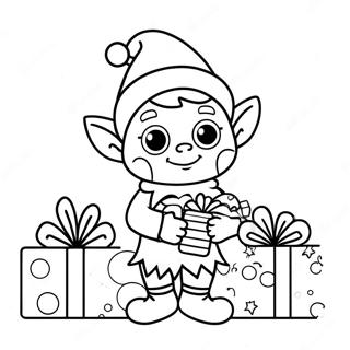 Adorabele Elf Met Geskenke Inkleurblad 136233-67905