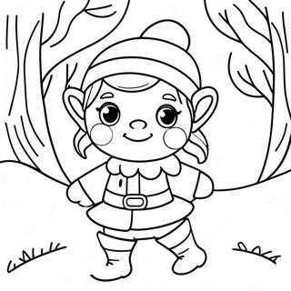 Speelse Elf In Winter Wonderland Inkleurblad 136234-67911