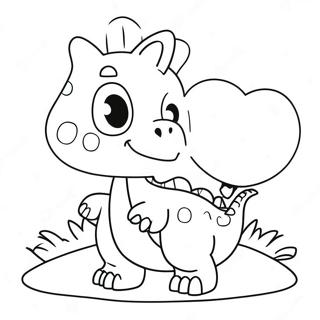 Schattige Dinosourus Met Hart Inkleurblad 136360-68006