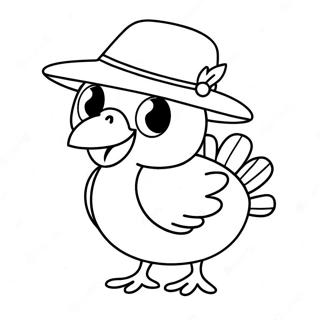 Baba Kalkoen Met Hoed Inkleurblad 136389 68038