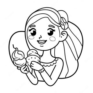 Charmante Tumblr Meisie Met Roomys Inkleurblad 136596-68197