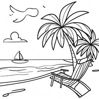 Kleurvolle Dominikaanse Republiek Strand Toneel Inkleurblad 136746-68454