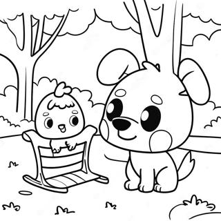 Bluey En Bingo Speel In Die Park Inkleurblad 1368-1994