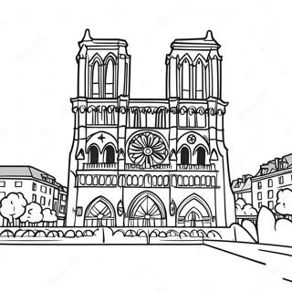 Notre Dame Met Vliegende Steunpilare Inkleurblad 137236-68837