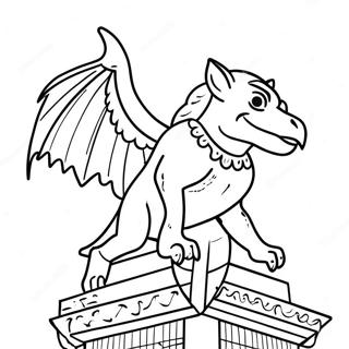 Notre Dame Gargoyle Inkleurblad 137237-68841