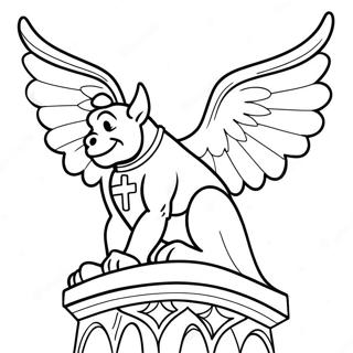 Notre Dame Gargoyle Inkleurblad 137237-68844