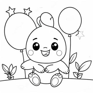 Gelukkige Chao Met Ballonne Inkleurblad 137517 69058
