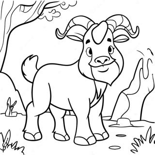 Avontuurlustige Billy Goat Gruff Inkleurblad 137593-69115