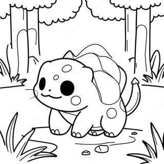 Schattige Bulbasaur In Die Bos Inkleurblad 137877-69342