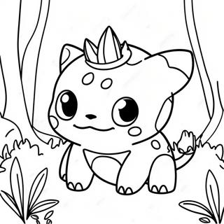Schattige Bulbasaur In Die Bos Inkleurblad 137877-69343