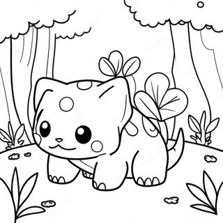 Schattige Bulbasaur In Die Bos Inkleurblad 137877-69344