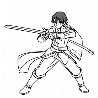 Kirito In Gevegshouding Inkleurblad 137926-69374