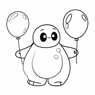 Schattige Baymax Met Ballon Inkleurblad 138439-69773