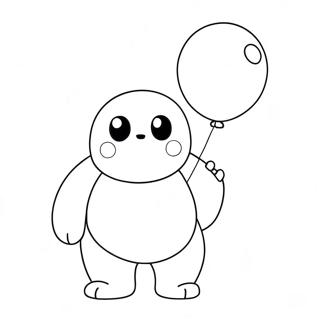 Schattige Baymax Met Ballon Inkleurblad 138439-69775