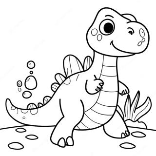 Vriendelike Water Dinosaur Inkleurblad 138796-70055