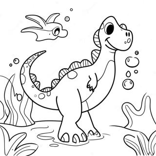 Water Dinosaur Inkleurbladsye