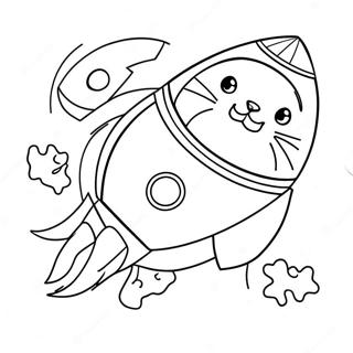 Speelse Ruimte Kat In N Raket Inkleurblad 138849 70103