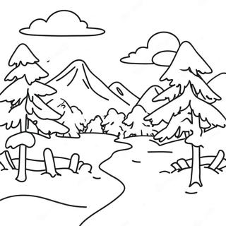 Sneeuagtige Landskap Inkleurblad 139207-70379