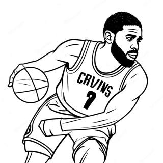 Kyrie Irving Dribbelende Basketbal Inkleurblad 139232-70393