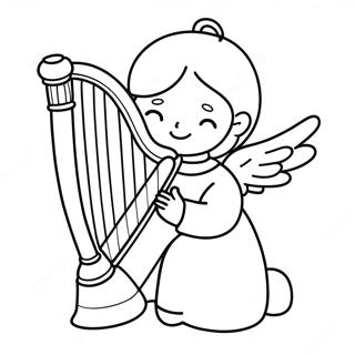 Klein Engel Met Harp Inkleurblad 139414 70543