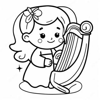 Klein Engel Met Harp Inkleurblad 139414 70544