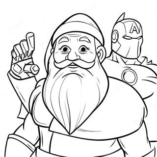 Kersvader Met Avengers Inkleurblad 139462-70575