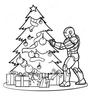 Iron Man Versier N Kersboom Inkleurblad 139464-70582