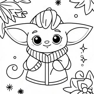 Schattige Baby Yoda In Kersfees Trui Inkleurblad 139642-70721