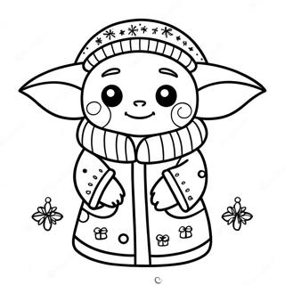 Schattige Baby Yoda In Kersfees Trui Inkleurblad 139642-70723