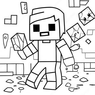 Minecraft Steve Myn Diamante Inkleurblad 1452 455