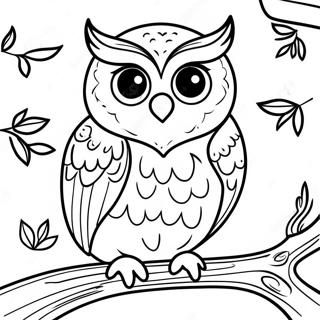 Wys Ou Uil Wat Op N Tak Sit Inkleurblad 14707-3213