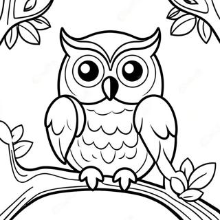 Wys Ou Uil Wat Op N Tak Sit Inkleurblad 14707-3214