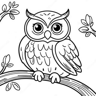 Wys Ou Uil Wat Op N Tak Sit Inkleurblad 14707-3216