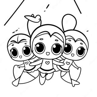 Powerpuff Meisies Vlieg Saam Inkleurblad 15172-3307