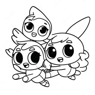 Powerpuff Meisies Vlieg Saam Inkleurblad 15172-3308