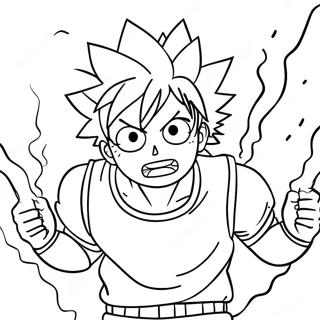 Katsuki Bakugo Ontploffende Krag Inkleurblad 16635 3636