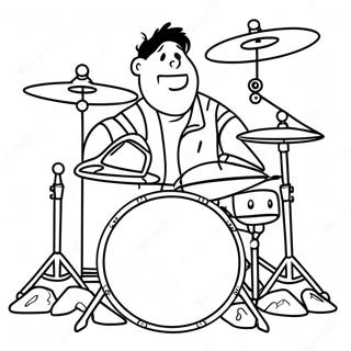 Drommer In N Rockband Inkleurblad 18438 4038