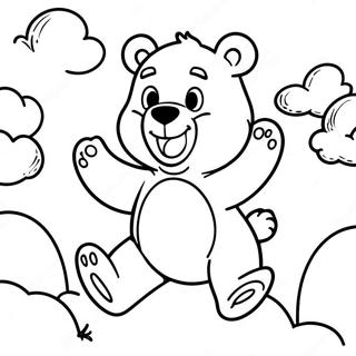 Speelse Care Bear In Die Lug Inkleurblad 18528 4049