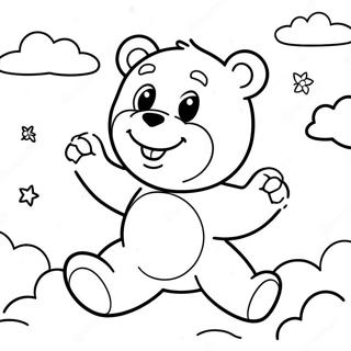 Speelse Care Bear In Die Lug Inkleurblad 18528 4052